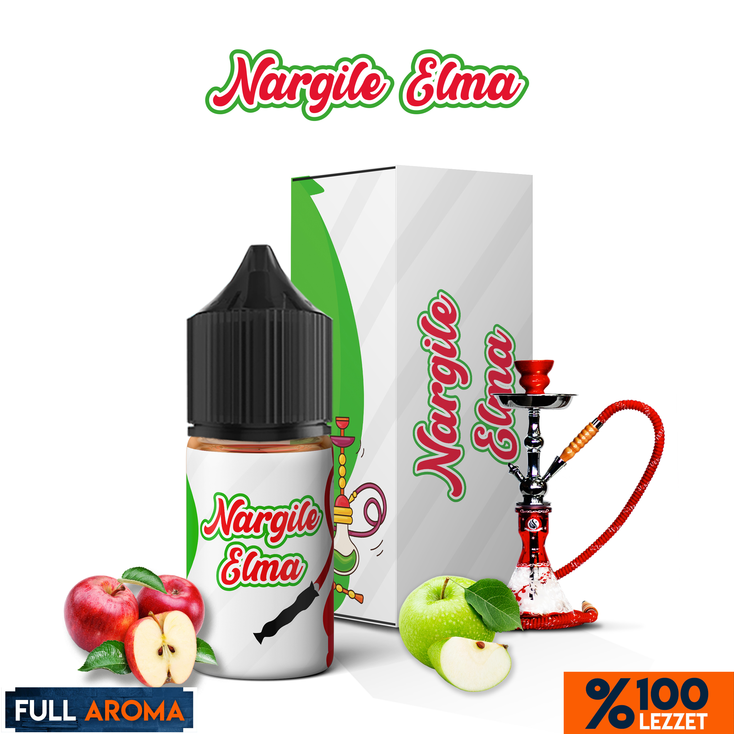 Full Aroma - Nargile Elma E-Likit 30 ML Full Aroma - Nargile Elma E-Likit 30 ML