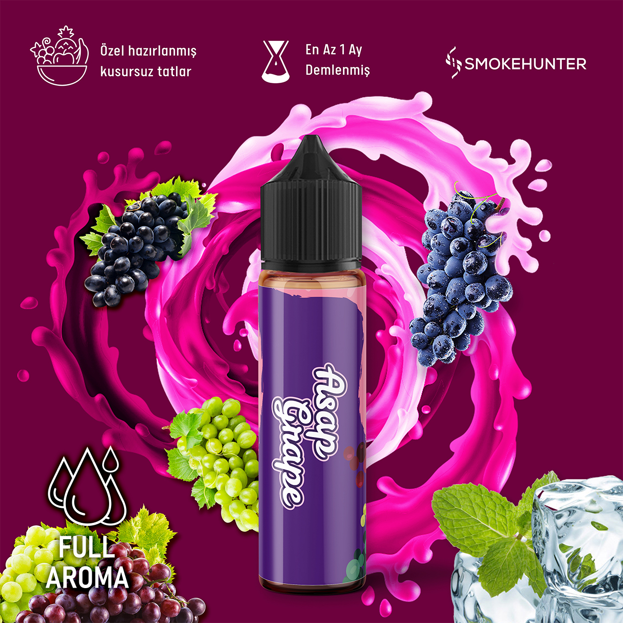 Full Aroma - Asap Grape E-Likit 60 ML Full Aroma - Asap Grape E-Likit 60 ML